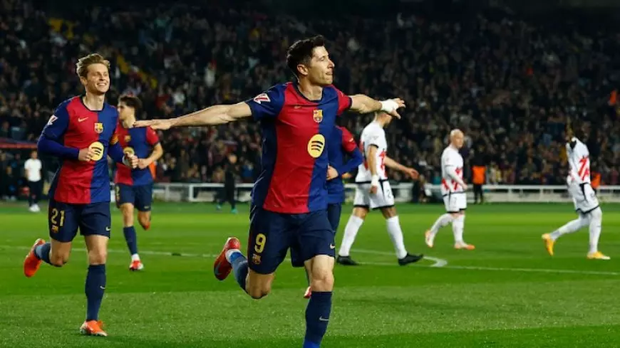 برشلونة يتقدم على رايو فاليكانو بهدف في الشوط الأول بالدوري الإسباني