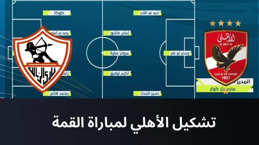 تشكيلات الفِرَق الأهلي ضد نادى الزمالك اليوم في مباراة القمة وكلاسيكو الكرة المصرية بالجولة الـ 15 بالدوري المصري