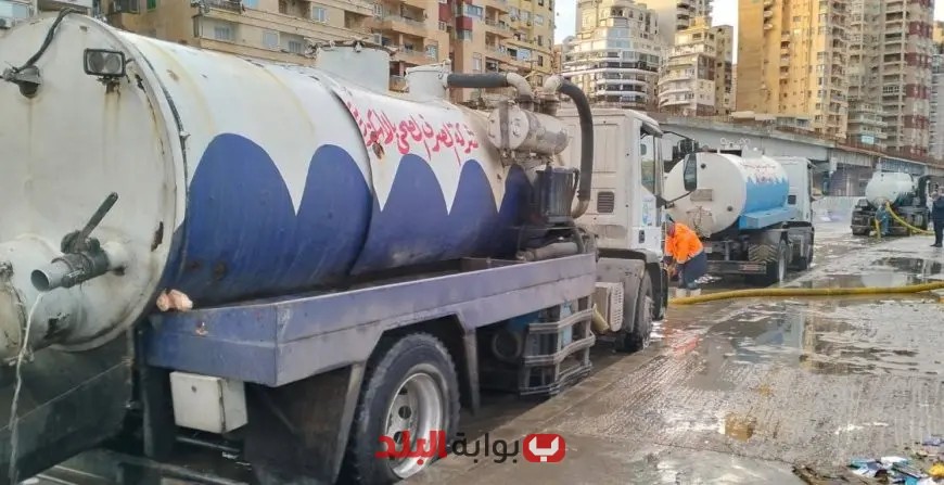 شركة الصرف الصحي تُحقق رقماً قياسياً في الإسكندرية بإنتشار 160 سيارة شفط بسبب العاصفة!