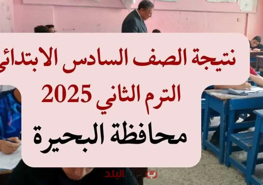 نتيجة الصف السادس الابتدائي 2025 محافظة البحيرة برقم الجلوس او بالاسم عبر البوابة الالكترونية للمحافظة