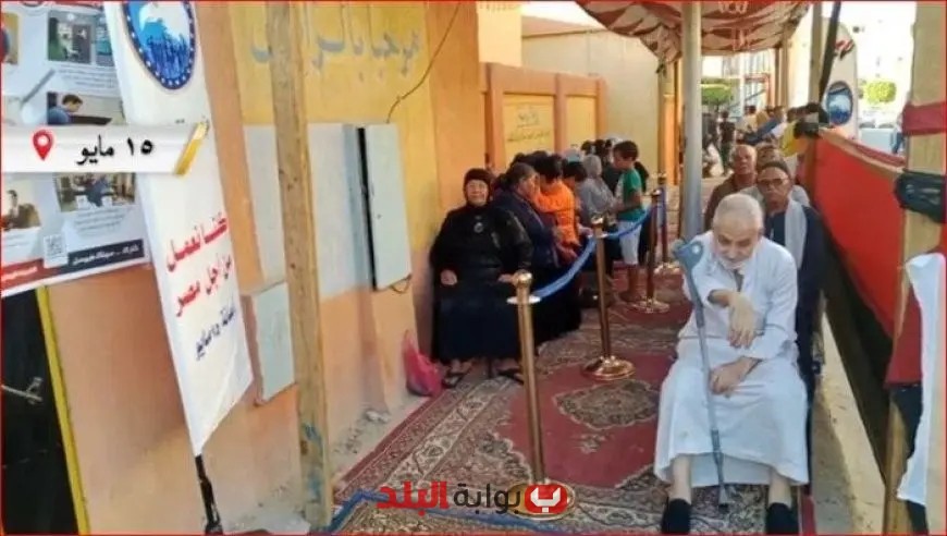 توافد المواطنين بما فيهم كبار السن للمشاركة في انتخابات مجلس الشيوخ 2025 يوم 15 مايو مع عرض فيديو