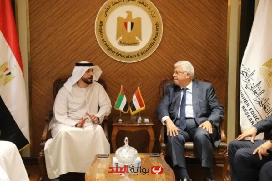 وزير التعليم العالي يراقب تقدم إنشاء فرع جامعة الإسكندرية في أبوظبي