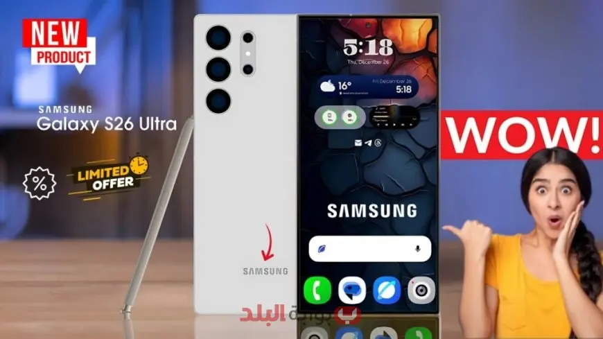 اقوى موبايل في العالم.. Samsung Galaxy S26 Ultra كاميرا 200 ميجابكسل وبطارية 5,500 ملي أمبير تعد بتحسينات غير مسبوقة في الهواتف الذكية