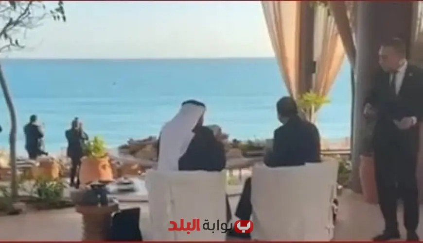 الرئيس السيسي والشيخ محمد بن زايد يستمتعان بإفطار مميز على شاطئ البحر في العلمين