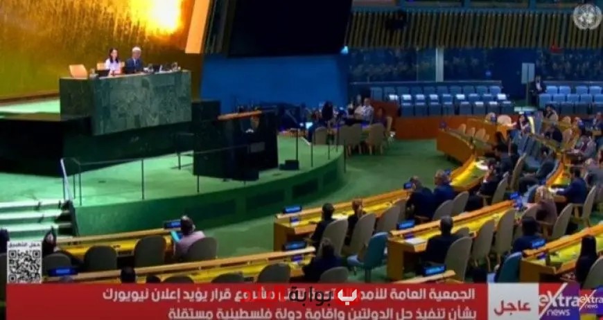 الجمعية العامة للأمم المتحدة تصوت بأغلبية ساحقة لصالح إقامة دولة فلسطينية وحل الدولتين