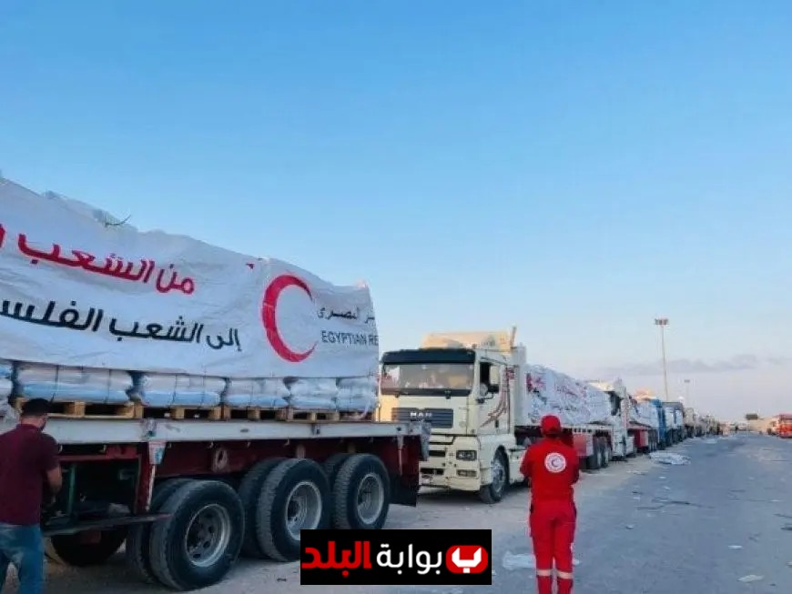 الهلال الأحمر يرسل قافلة زاد العزة الـ37 مع 2500 طن من المساعدات الإغاثية العاجلة للفلسطينيين في غزة