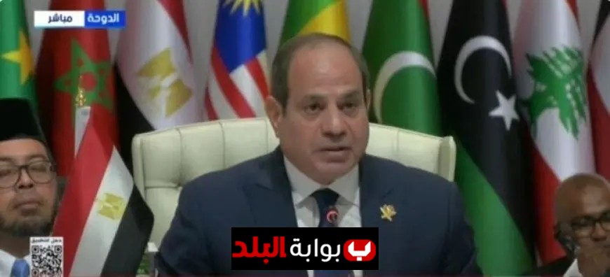 الرئيس السيسي يؤكد ضرورة التصدي للسلوك العدواني لإسرائيل في قمة الدوحة