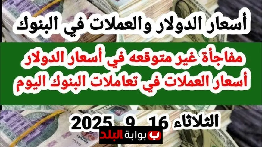 سعر الدولار اليوم مصر الثلاثاء 16 سبتمبر 2025 في السوق السوداء والبنوك ( االبنك الأهلي وبنك مصر )