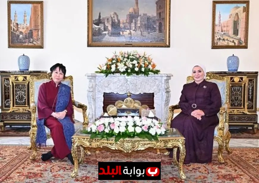 قرينة الرئيس السيسي تستقبل حرم رئيس سنغافورة في مصر البلد الثاني