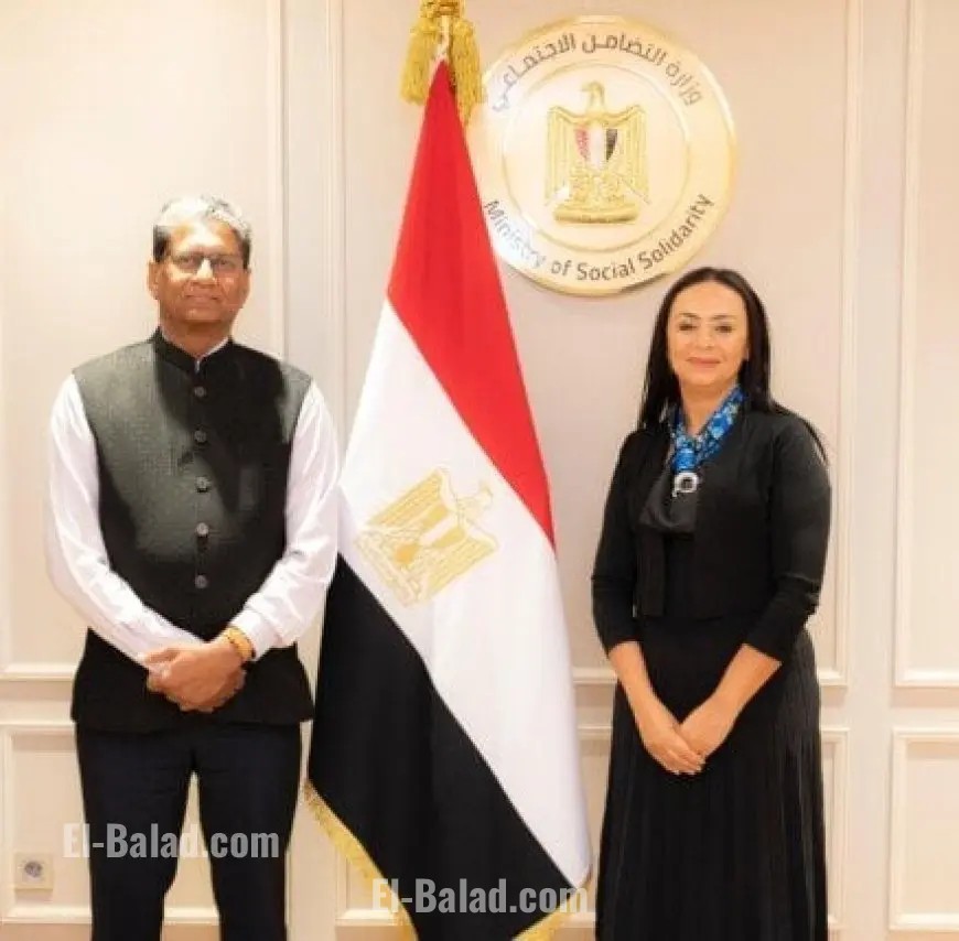 وزيرة التضامن تبحث سبل تعزيز التعاون مع السفير الهندي في مجالات التمكين الاقتصادي والحرف التراثية