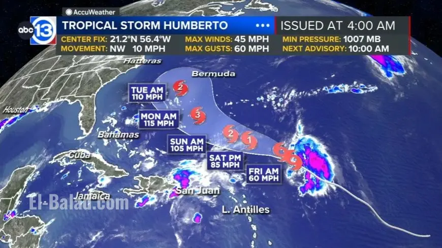 Hurricane Tracker Live Updates: Tropical Storm Humberto Forecast, Gabrielle Hurricane Path, and NOAA Warnings from the National Hurricane Center