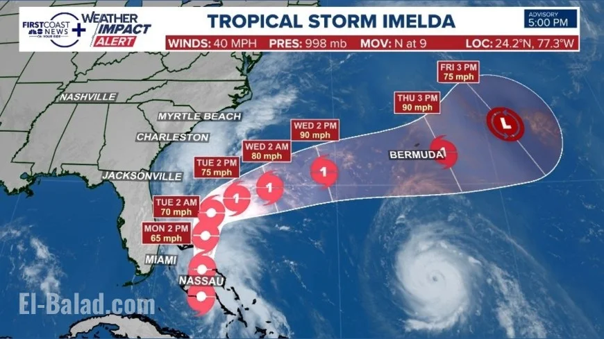 Tropical Storm Imelda Threatens the Bahamas and U.S. East Coast With Heavy Rain, Flooding, and Rising Seas
