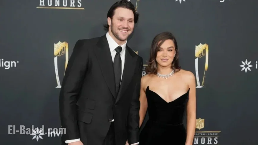 Josh Allen, Hailee Steinfeld Join Bills Legend Andre Reed for Photo Op