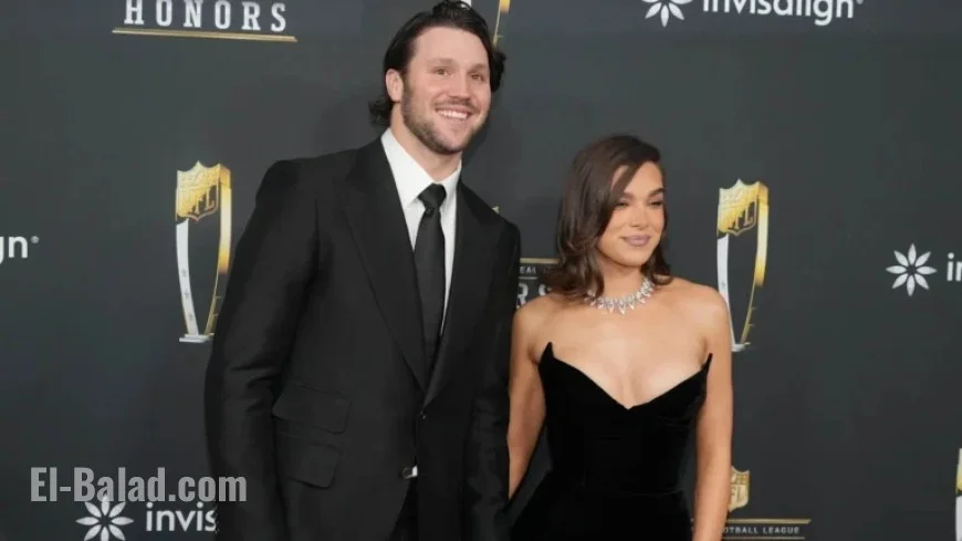 Josh Allen, Hailee Steinfeld Pose with Bills Legendary Wide Receiver
