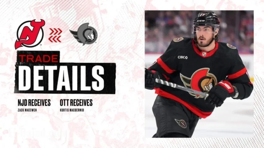 New Jersey Devils Acquire MacEwen from Ottawa in Strategic Trade