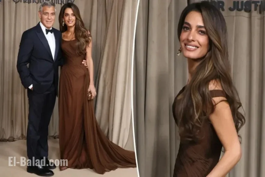 Amal Clooney Radiates Old Hollywood Glamour with George at Albie Awards