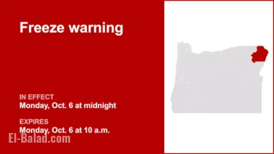 Freeze Warning Hits Wallowa County: Temperatures May Plunge to 27° Monday