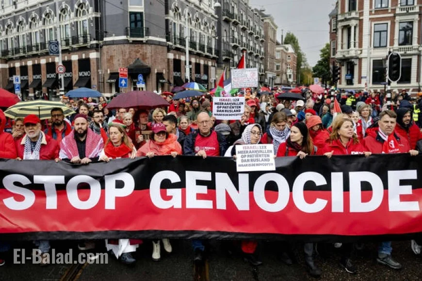 Tens of Thousands Join Amsterdam’s “Red Line” Protest Urging End to Gaza War