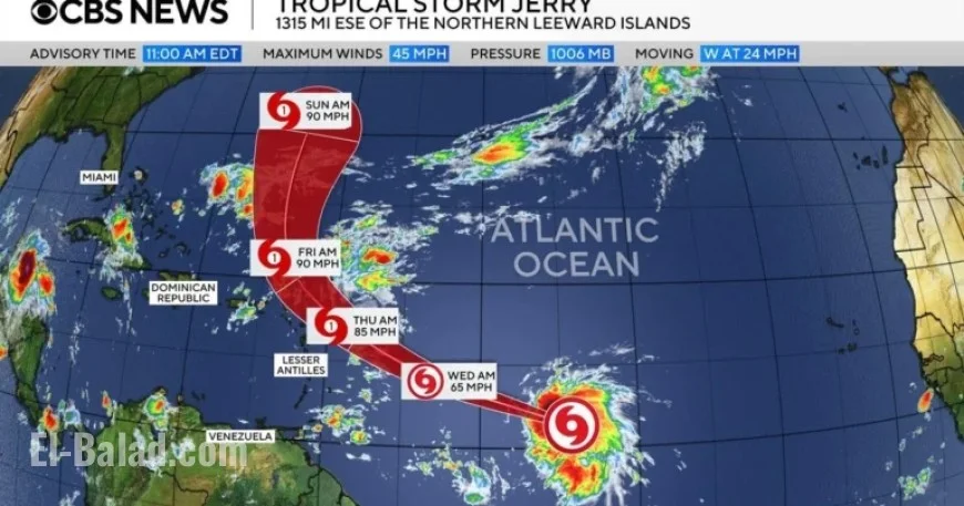 Tropical Storm Jerry Emerges in Atlantic as 10th Named Hurricane This Season